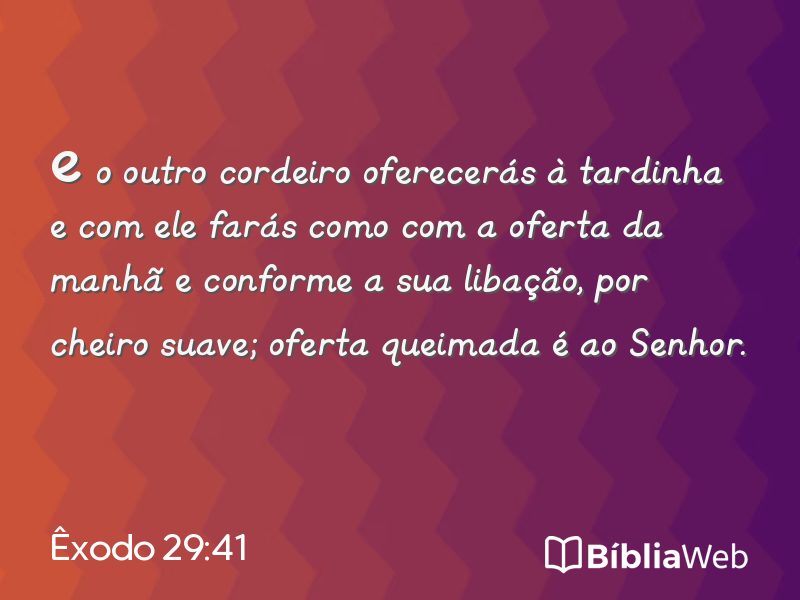 Êxodo 29:41 em imagem para compartilhar