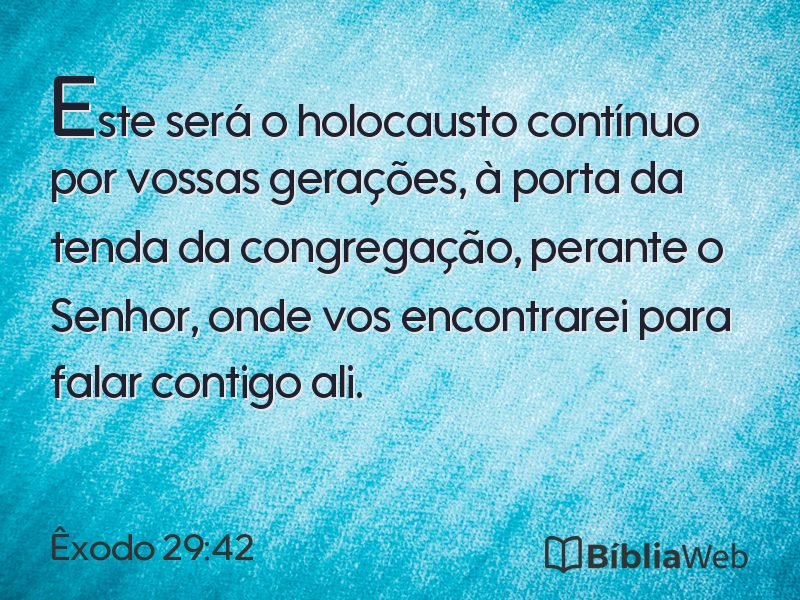 Êxodo 29:42 em imagem para compartilhar