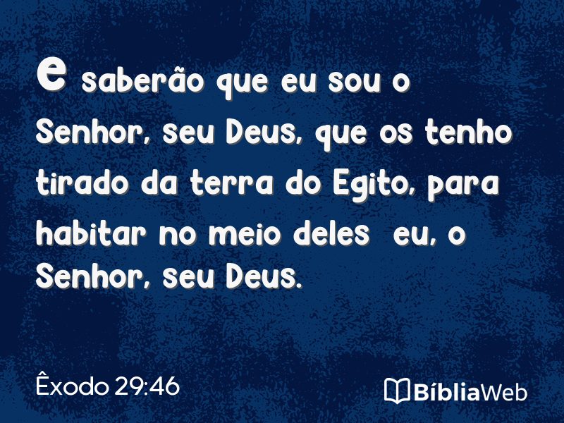 Êxodo 29:46 em imagem para compartilhar