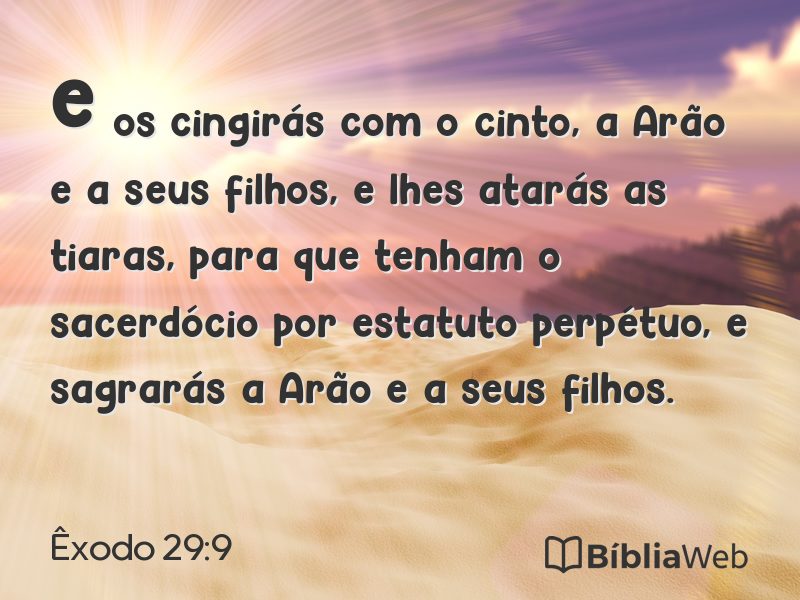 Êxodo 29:9 em imagem para compartilhar