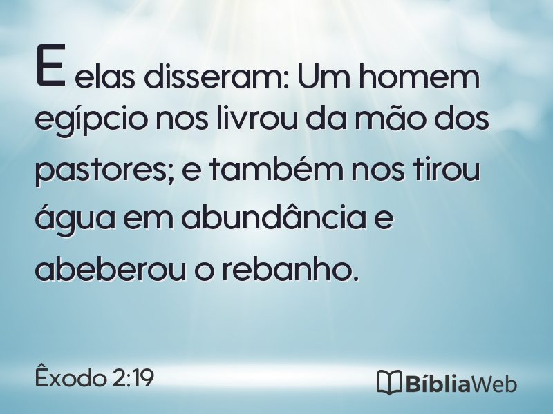 Êxodo 2:19 em imagem para compartilhar