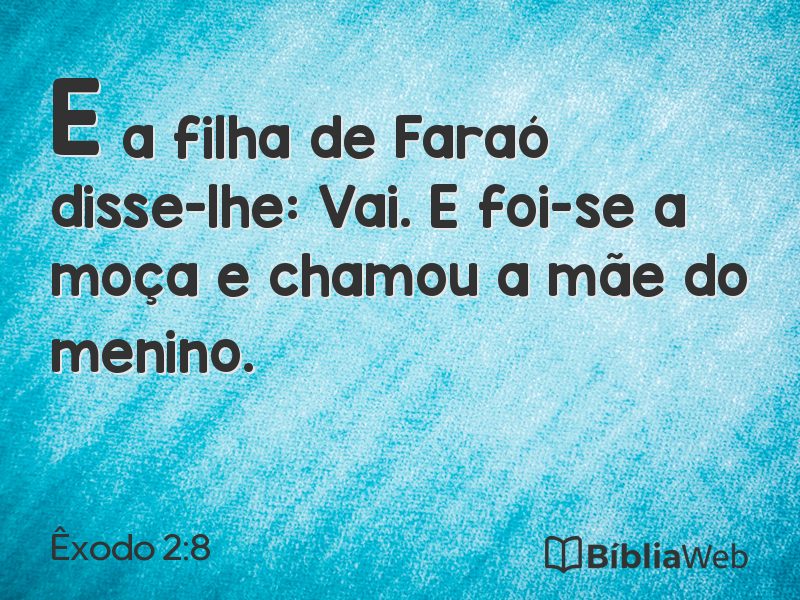 Êxodo 2:8 em imagem para compartilhar
