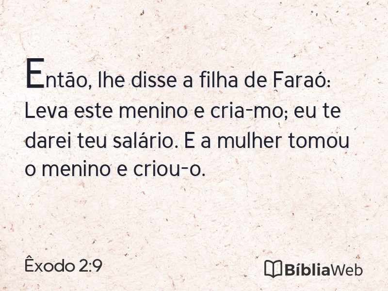 Êxodo 2:9 em imagem para compartilhar