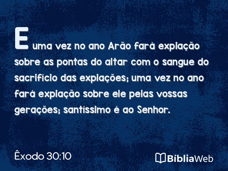 Êxodo 30:10 em imagem para compartilhar
