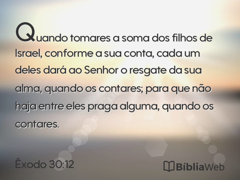 Êxodo 30:12 em imagem para compartilhar