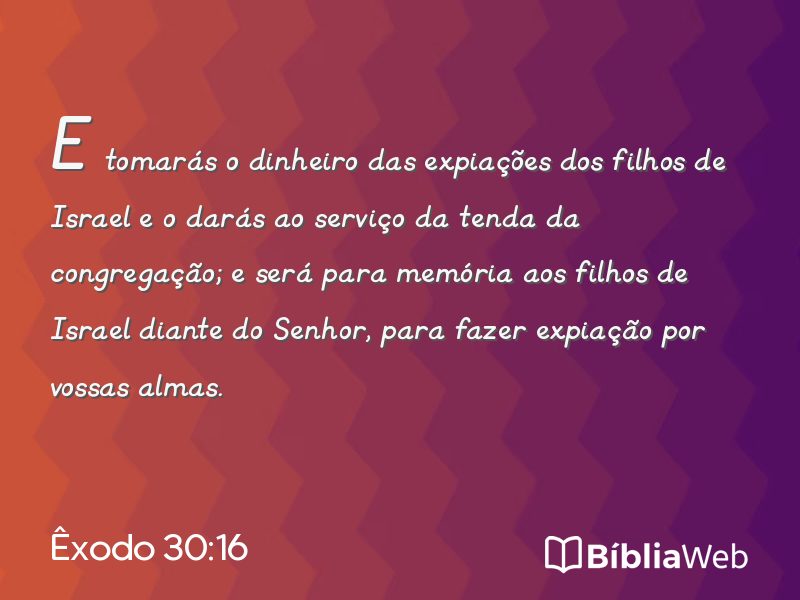 Êxodo 30:16 em imagem para compartilhar