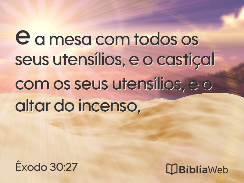 Êxodo 30:27 em imagem para compartilhar
