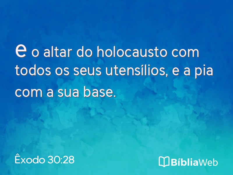 Êxodo 30:28 em imagem para compartilhar