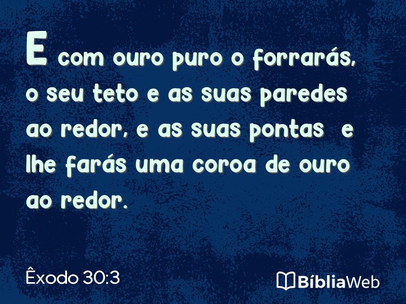 Êxodo 30:3 em imagem para compartilhar