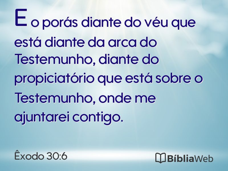 Êxodo 30:6 em imagem para compartilhar