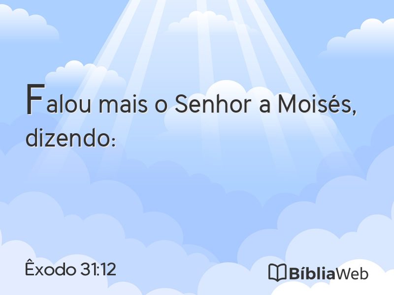 Êxodo 31:12 em imagem para compartilhar