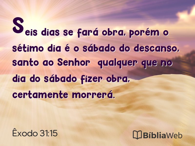 Êxodo 31:15 em imagem para compartilhar