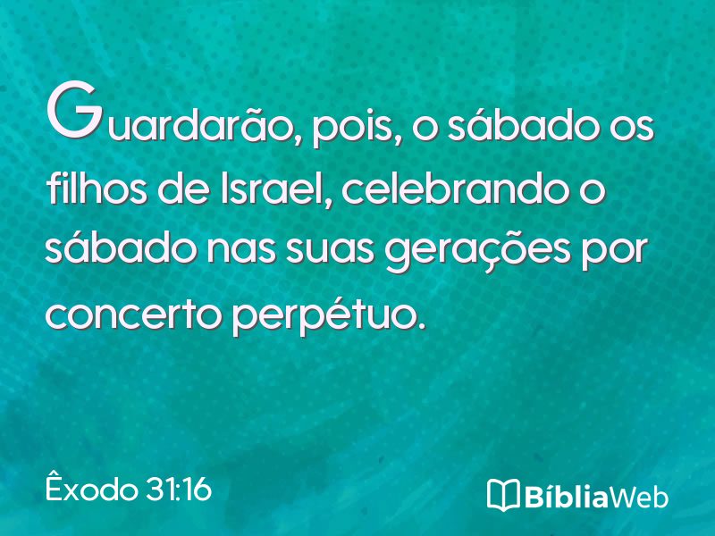 Êxodo 31:16 em imagem para compartilhar
