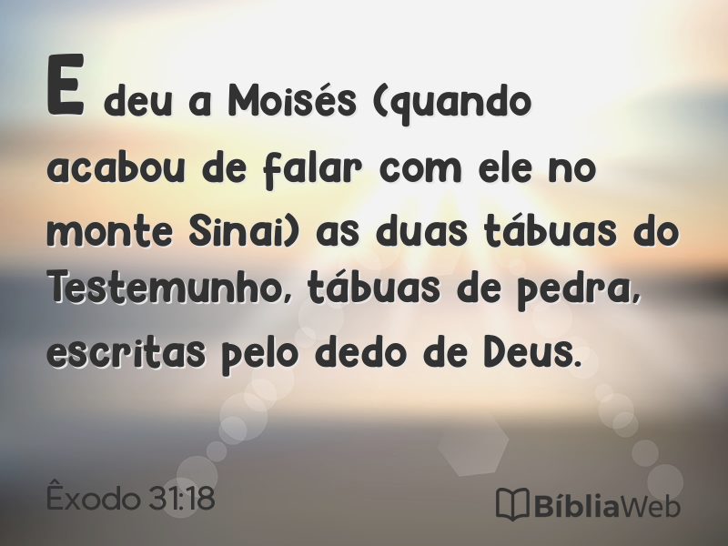 Êxodo 31:18 em imagem para compartilhar