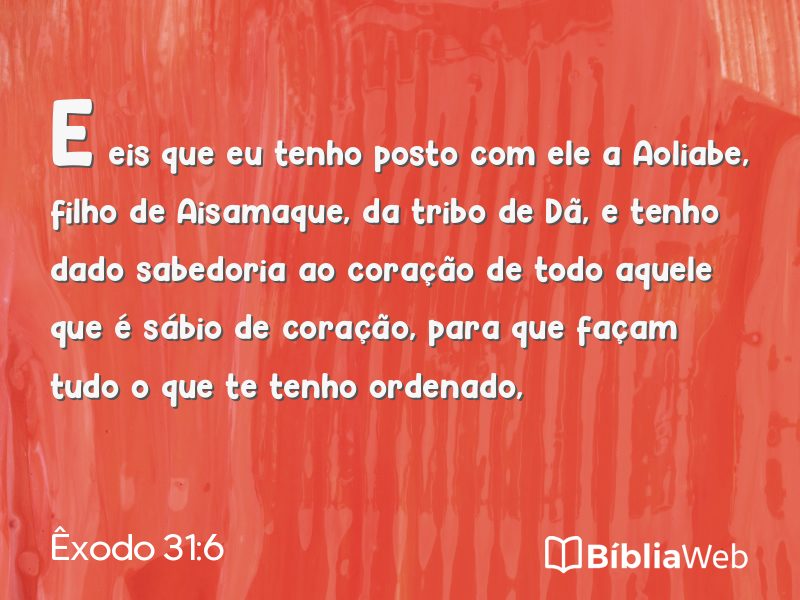 Êxodo 31:6 em imagem para compartilhar
