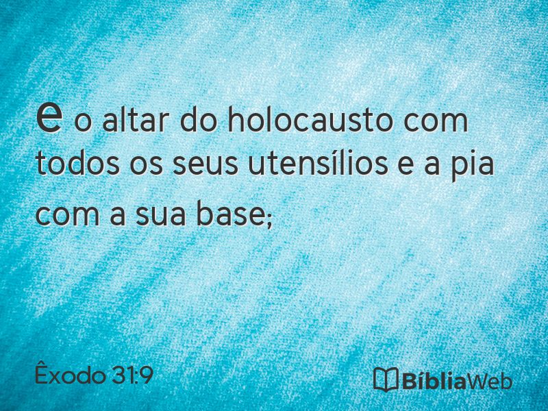 Êxodo 31:9 em imagem para compartilhar