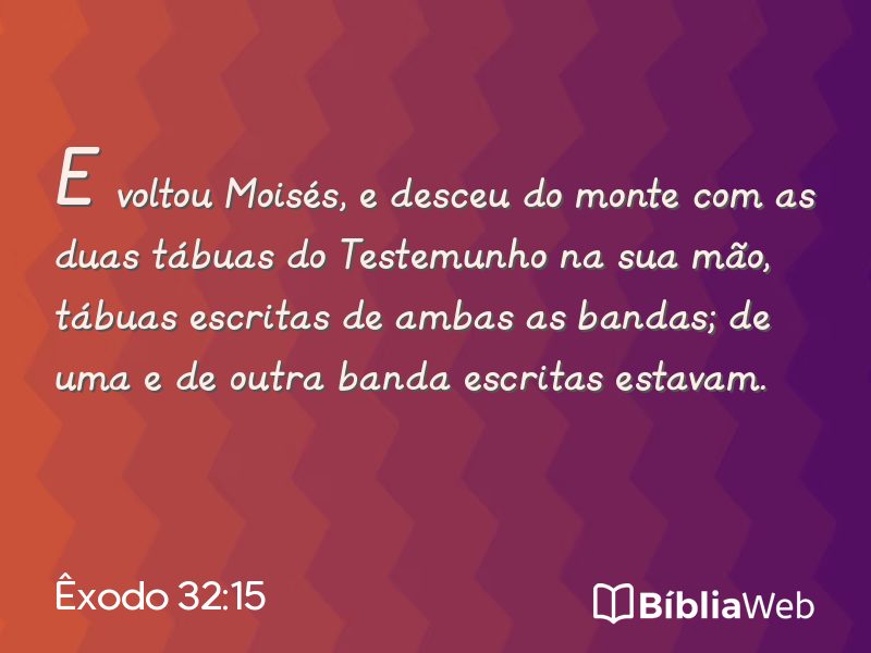 Êxodo 32:15 em imagem para compartilhar