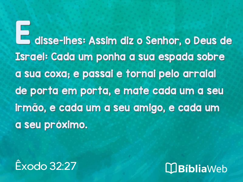 Êxodo 32:27 em imagem para compartilhar