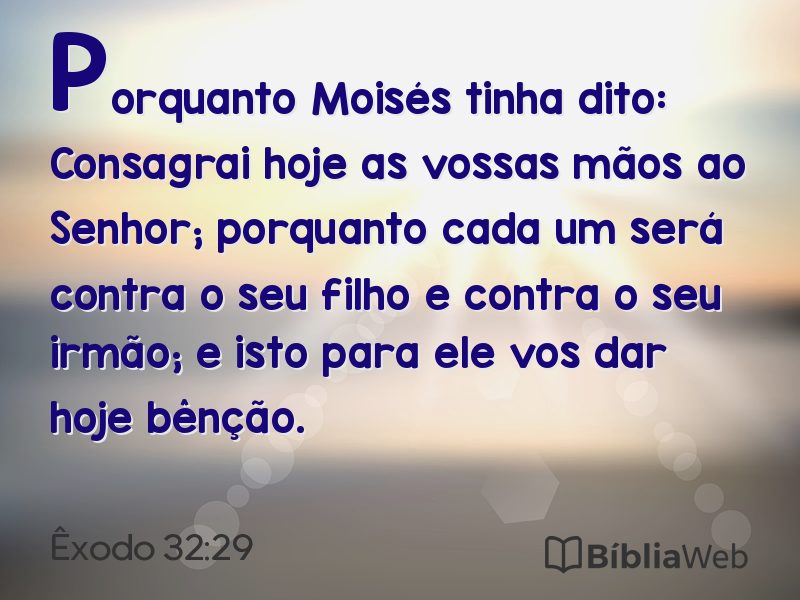 Êxodo 32:29 em imagem para compartilhar
