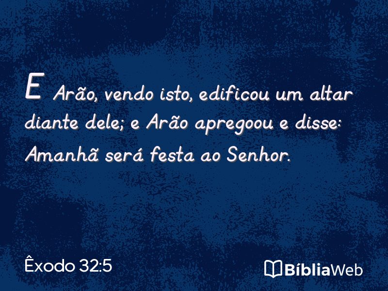 Êxodo 32:5 em imagem para compartilhar