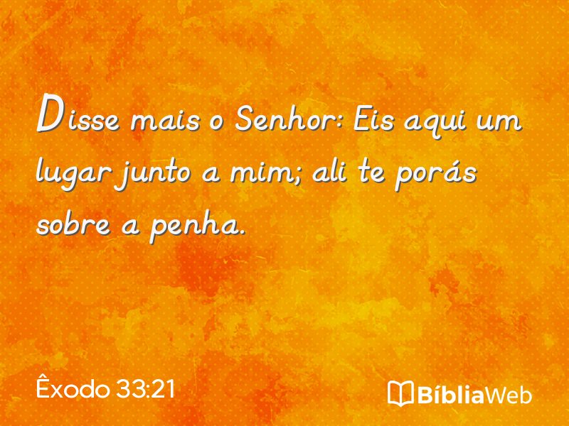 Êxodo 33:21 em imagem para compartilhar