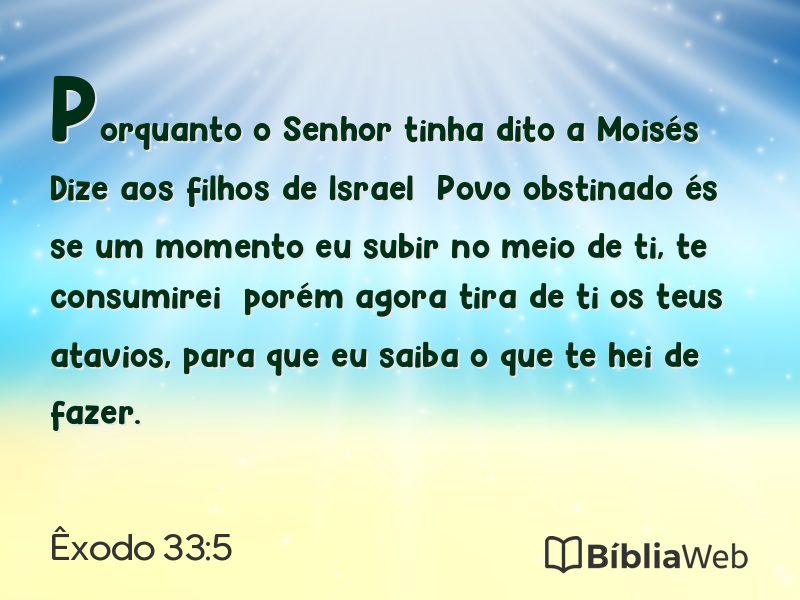 Êxodo 33:5 em imagem para compartilhar