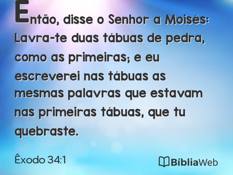 Êxodo 34:1 em imagem para compartilhar