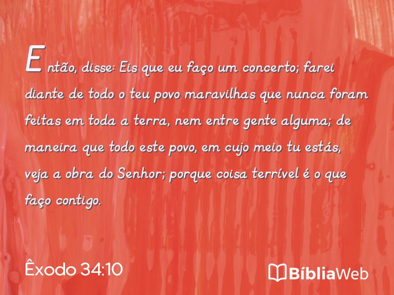 Êxodo 34:10 em imagem para compartilhar