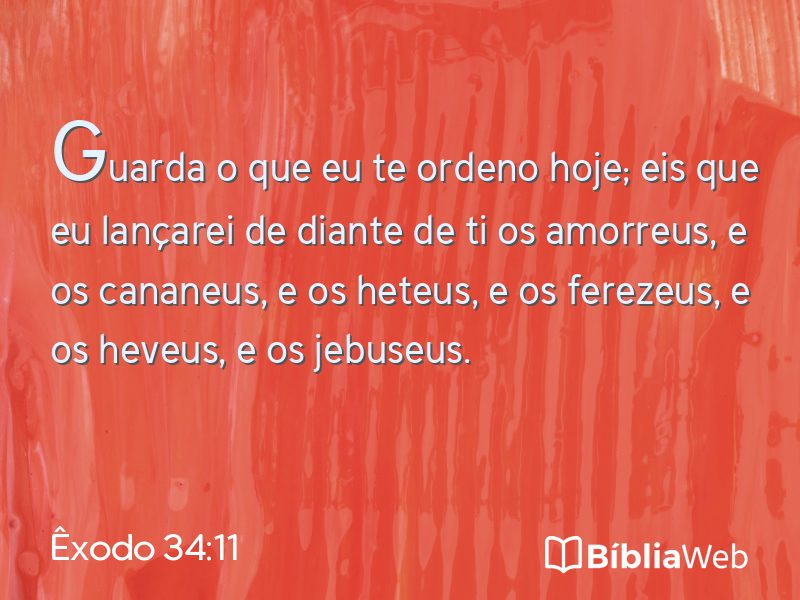Êxodo 34:11 em imagem para compartilhar