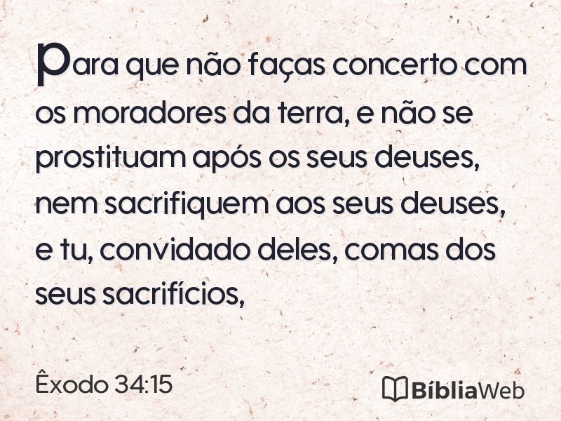Êxodo 34:15 em imagem para compartilhar