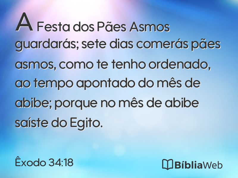 Êxodo 34:18 em imagem para compartilhar