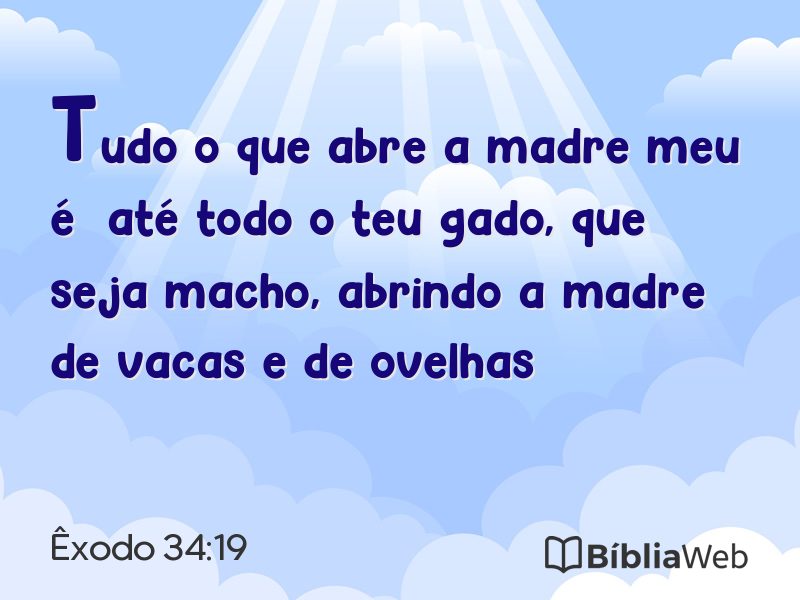 Êxodo 34:19 em imagem para compartilhar