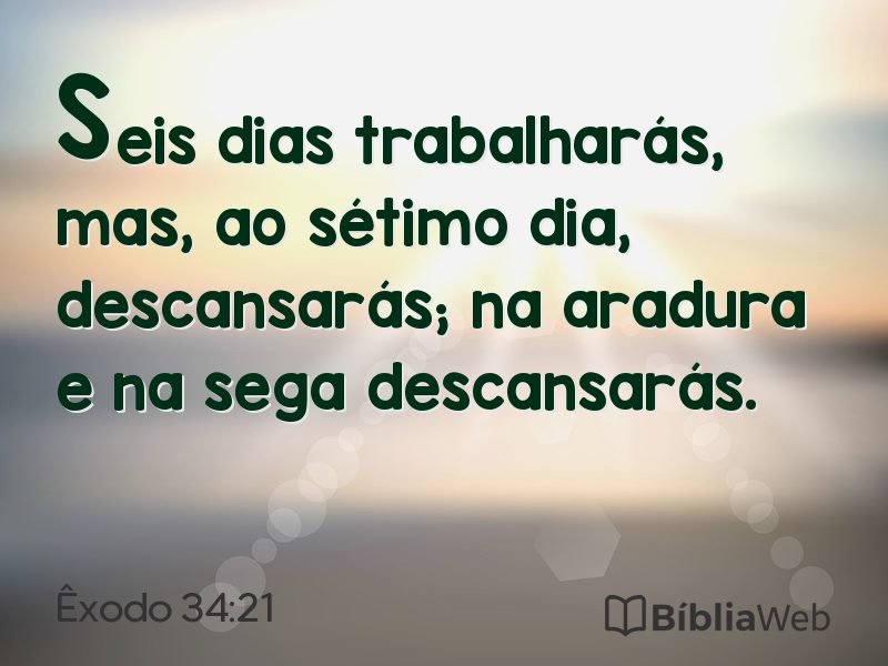 Êxodo 34:21 em imagem para compartilhar