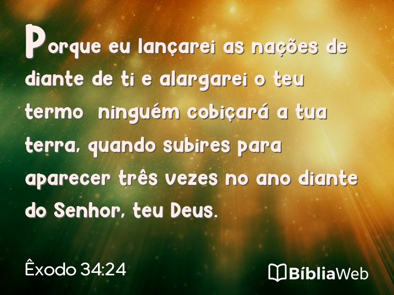 Êxodo 34:24 em imagem para compartilhar