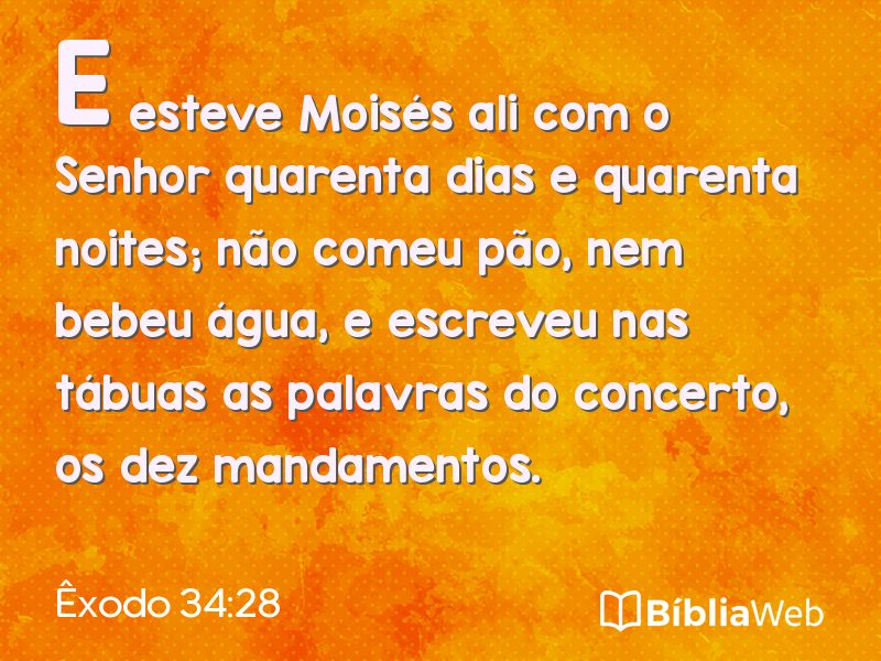 Êxodo 34:28 em imagem para compartilhar