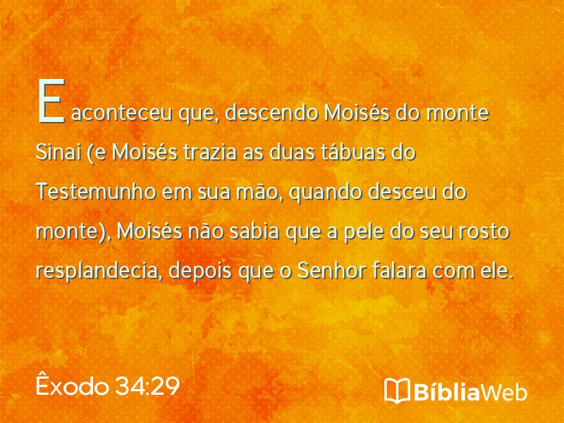 Êxodo 34:29 em imagem para compartilhar