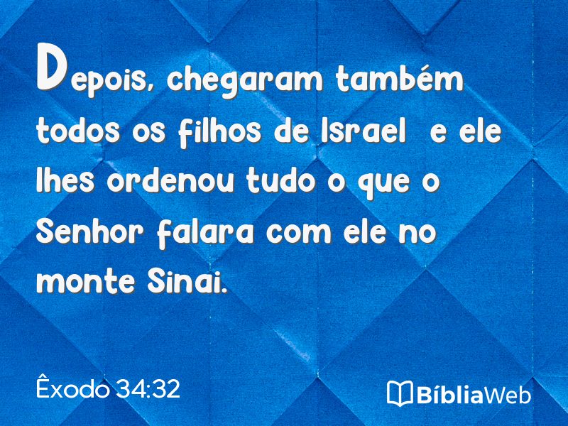 Êxodo 34:32 em imagem para compartilhar