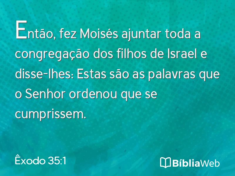 Êxodo 35:1 em imagem para compartilhar