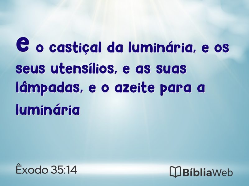 Êxodo 35:14 em imagem para compartilhar