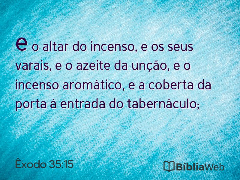 Êxodo 35:15 em imagem para compartilhar