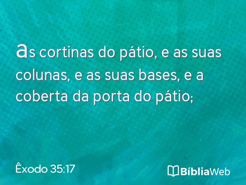 Êxodo 35:17 em imagem para compartilhar