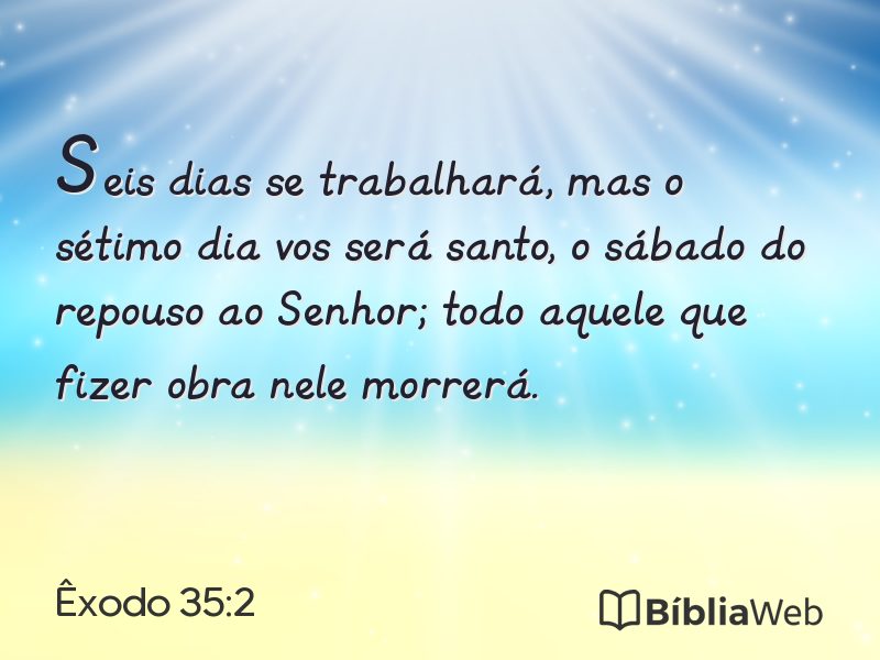 Êxodo 35:2 em imagem para compartilhar