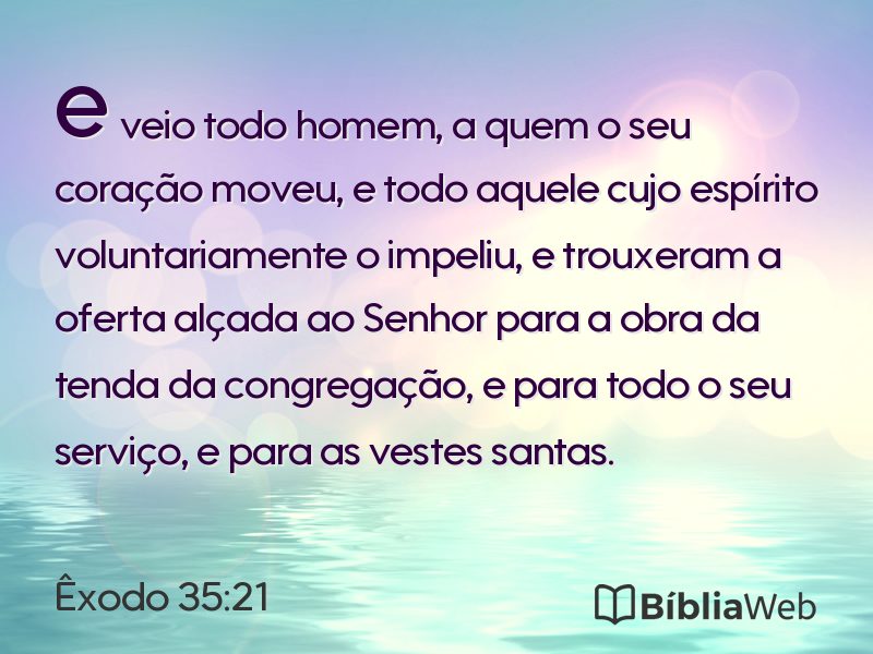 Êxodo 35:21 em imagem para compartilhar
