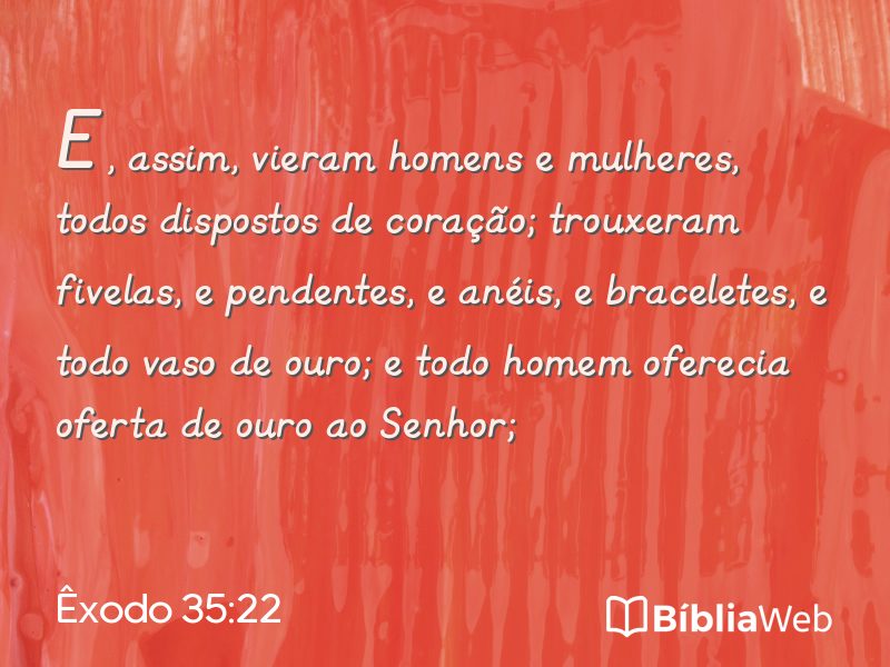 Êxodo 35:22 em imagem para compartilhar