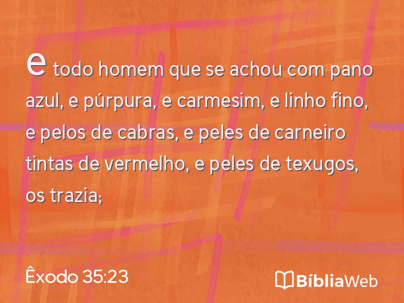 Êxodo 35:23 em imagem para compartilhar