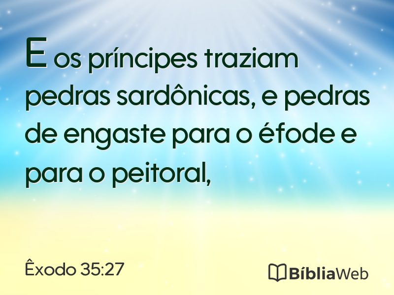 Êxodo 35:27 em imagem para compartilhar