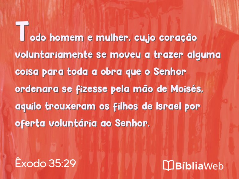 Êxodo 35:29 em imagem para compartilhar