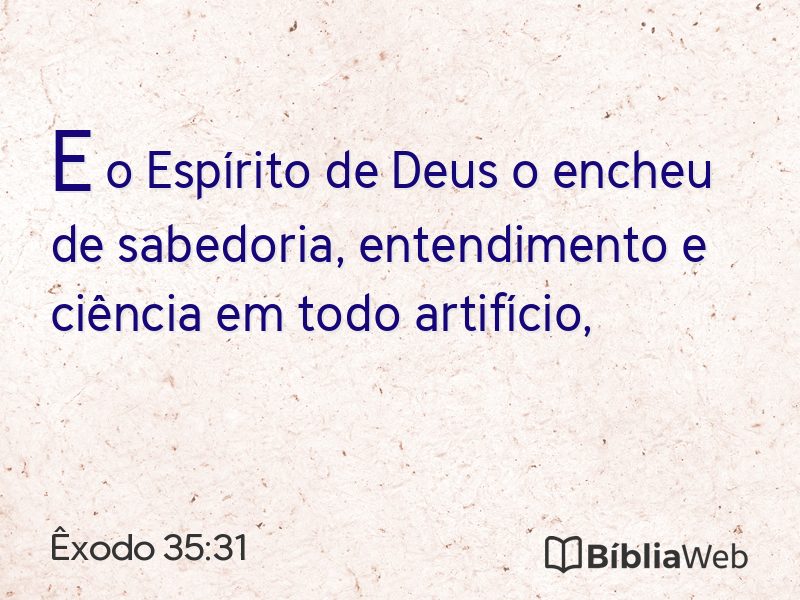 Êxodo 35:31 em imagem para compartilhar