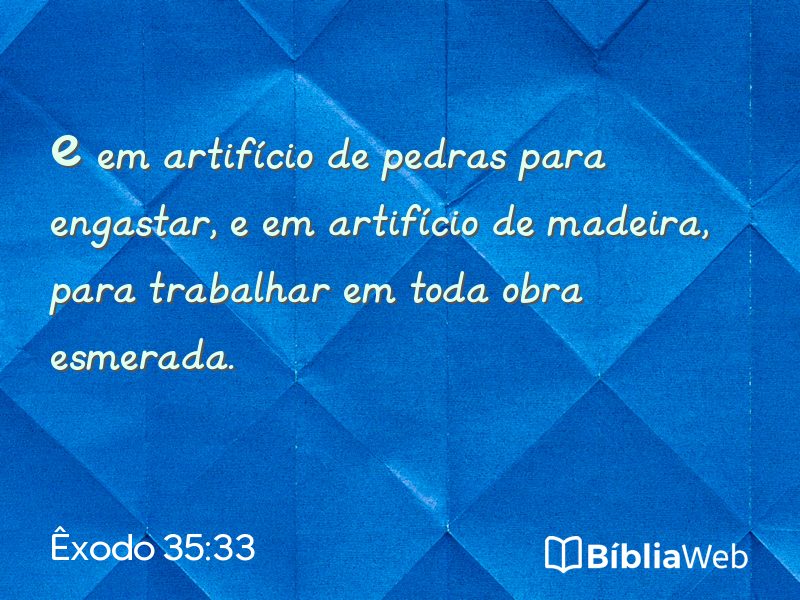 Êxodo 35:33 em imagem para compartilhar