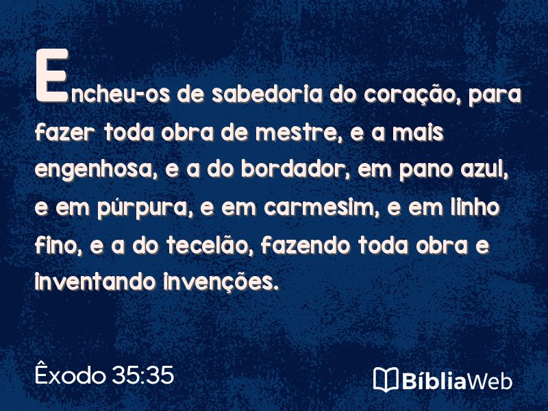 Êxodo 35:35 em imagem para compartilhar